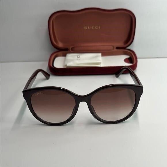 GUCCI GG0636sk 003 WOMENS CAT EYE BROWN BROWN BROWN FASHION DESIGNER EYEWEAR - Picture 9 of 14